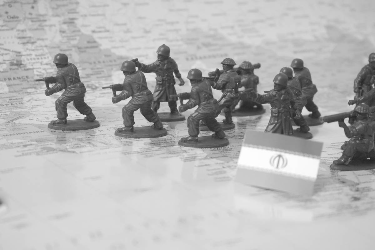 Toy soldiers advancing across a map